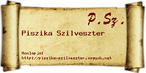 Piszika Szilveszter névjegykártya